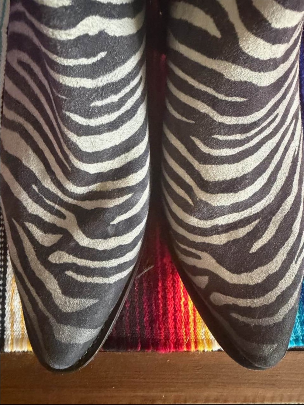 Corral Gray Zebra-Print Ankle Boots with Stud Details - Picture 2 of 5